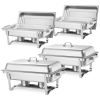 Rectangle Chafing Dish, 9 Qt 4 Pack Stainless Steel  Dish