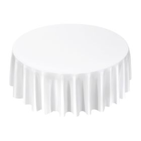 VEVOR White Round Tablecloths 2 Pack, 120 Inches in Diameter
