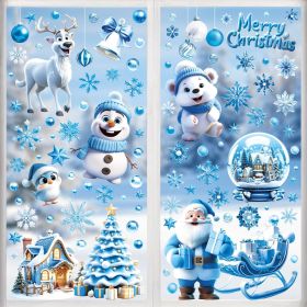 9 Sheets Christmas Window Clings Blue Theme