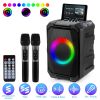 Portable Wireless Party Speaker with LED Light 2 Wireless Mics