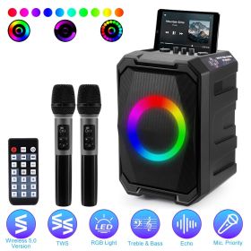 Portable Wireless Party Speaker with LED Light 2 Wireless Mics