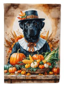 Black Labrador Retriever Thanksgiving House Flag Large Porch
