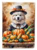 Samoyed Thanksgiving House Flag Porch Sleeve Pole