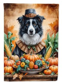 Border Collie Thanksgiving House Flag Large Porch Sleeve Pole