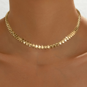 Lxalry Fishbone Chain Necklace Adjustable Copper Jewelry