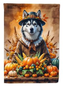 Siberian Husky Thanksgiving House Flag Large Porch