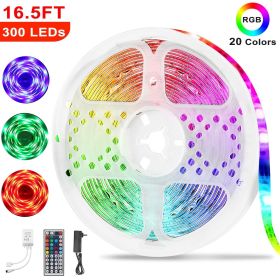 300 LEDs Strip Lights 5M/16.5ft 20 Colors