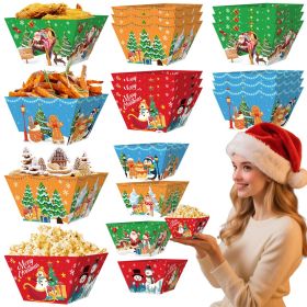 12 Pcs Christmas Paper Food Tray