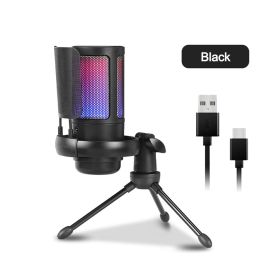 Gaming USB Microphone PC PS5, Condenser Mic, Quick Mute