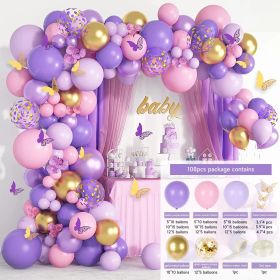 Purple Pink Butterfly Balloon Garland Arch Kit, Butterfly  Decorations for Women