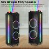 Portable Wireless Party Speaker Colorful Lights DJ PA System.