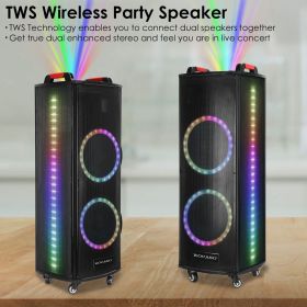 Portable Wireless Party Speaker Colorful Lights DJ PA System.