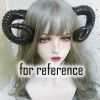 Black Plastic Sheep Horn Hair Clip Cosplay Headdress Gothic