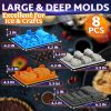 8 piece Sci fi Silicone Molds Set Silicone Ice Cube Tray for Space Themed Drinks Non Stick Reusable & Flexible for Jello Candy Chocolate Wax Suitable