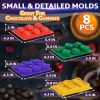 8 piece Sci fi Silicone Molds Set Silicone Ice Cube Tray for Space Themed Drinks Non Stick Reusable & Flexible for Jello Candy Chocolate Wax Suitable