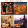 4 In 1 Wireless 5.3 Outdoor Speaker IPX5 Waterproof