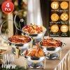 Chafing Dish Buffet Set 4 Round Buffet Servers Food Warmer