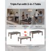 7ft Pool Table Combo Set, 3-in-1 Multi Game Billiards Tables with Dining Top and Ping Pong, 2 Benches for Storage and Accessories