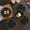 00PCS Black and Gold Plastic Plates For Party