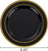 00PCS Black and Gold Plastic Plates For Party