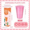 Disposable Plastic Cups 16 Oz Solid Color Drinking Cups