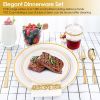 175Pcs Disposable Gold Dinnerware Set
