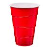 Red Plastic Party Cups – 18 oz, Non-Slip Grip
