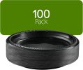100 PCS Black Plastic Plates Light Weight 7 Inch Plates