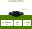 100 PCS Black Plastic Plates Light Weight 7 Inch Plates