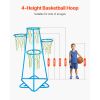 Kids Basketball Hoop, 4-Hoop Child Basketball Hoops, Portable Basketball Stand with Adjustable Heights and 3 Balls