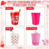 12 Pcs Multi Colors Valentine's Day Plastic Cups