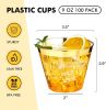 100 Pack 9 oz Gold Plastic Cups Tumbler, Disposable Cups.