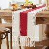 Christmas Table Runner for Home Decor with Tassels