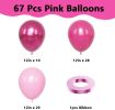 Pink Balloons, 67pcs 12 Inch Hot Pink Balloons, Birthday