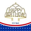 Gold Rhinestones Tiara & Happy Birthday Sash Set
