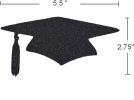Black Glitter Grad Caps Confetti for Graduation Party
