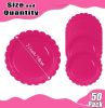 50 Pieces Hot Pink Paper Plates, Scalloped Plates