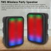 Portable Wireless Party Speaker 8in Colorful Lights