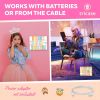 Pink Cinema Light Box with 312 Letters Emojis & 3 Markers Led Light Box for Home & Pink Room Decor Premium Light Up Letter Board Best Gift Idea for Wo
