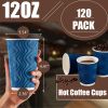 12 oz -120 Pack, 12 oz Disposable Paper Coffee Cups Insulated