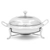 SOGA Stainless Steel Round Buffet Chafing Dish with Glass Top Lid