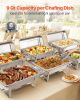 Rectangle Chafing Dish, 9 Qt 6 Pack Stainless Steel Dish