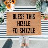 "Bless This Hizzle Fo Shizzle" Heavy-Duty Coconut Coir Doormat