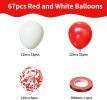 Red and White Balloons, 67pcs Red Confetti Balloon, Birthday