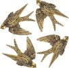 4 Pcs Vintage Bird Wall Sculpture Decor Art 4.7 Inch