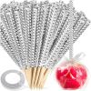 Silver Candy Apple Sticks, 26Pcs Bling Caramel Apple