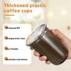 50 Pcs Round Bottom Plastic Cups with Sip Lids