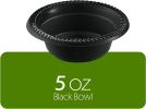 100 PCS Black Plastic Bowls, Plates For Parties and Weddings