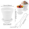 Dessert Cup Set Lid Bottom Tray 40 Plasti Cups 100 Spoons