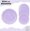50 Pieces Light Purple Paper Plates